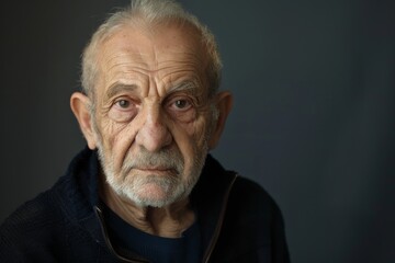 studio portrait of senior man looking at camera