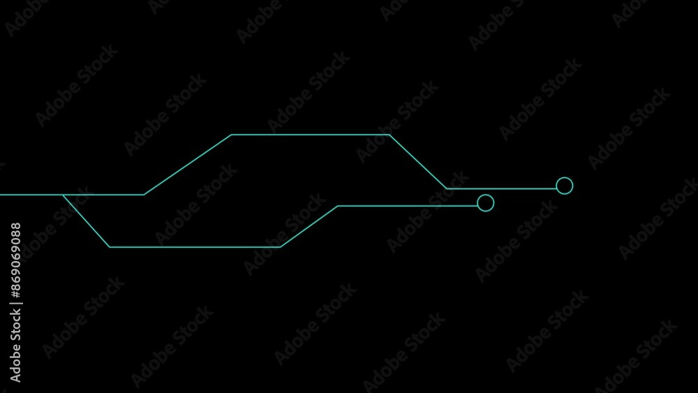 Poster animated glowing light turquoise color motherboard circuit pattern background