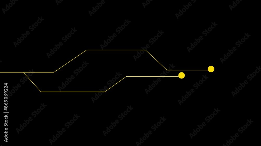 Poster animated glowing light yellow color motherboard circuit pattern background
