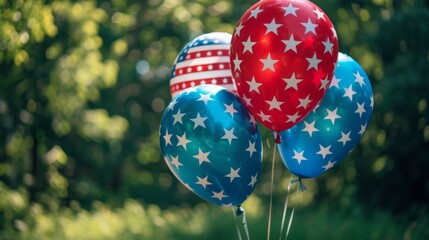 Balloons with the american flag for us national loyalty day celebration