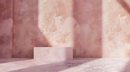 Beige Background Abstract Backdrop Shadow Cream Color Vintage Grunge Old Wall Floor blur Marble Stucco Pink Paint Mockup Product Cosmetic Beauty Gradient Pastel 3d Bg Scene Minimal Sha : Generative AI