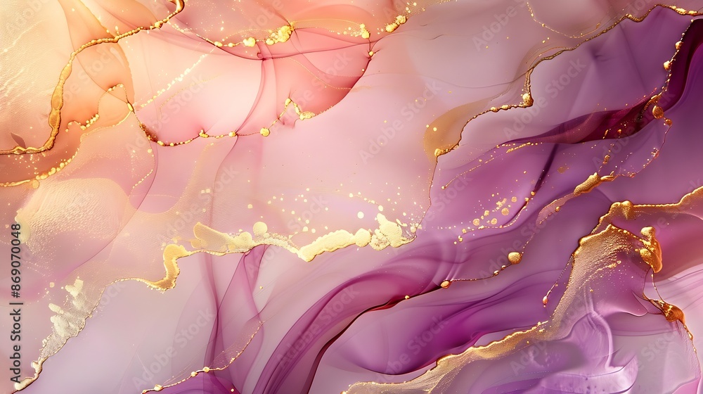 Aufkleber natural luxury abstract fluid art painting in alcohol ink technique tender and dreamy wallpaper mixt