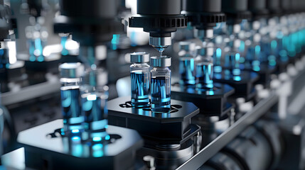rows of tubes in laboratory，Medicinal solution