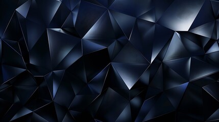 Fototapeta premium Black dark navy blue silver abstract pattern background Geometric shape Line triangle angle fold polygon diamond 3D Color gradient ombre Rough grain noise Light shadow Matte shimmer Mi : Generative AI