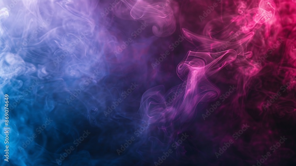 Poster Atmospheric smoke abstract color background closeup : Generative AI