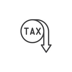 Tax Decrease line icon