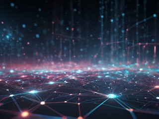 Obraz premium abstract line and grid defocus digital technology background,represent big data and digital communication technology concept