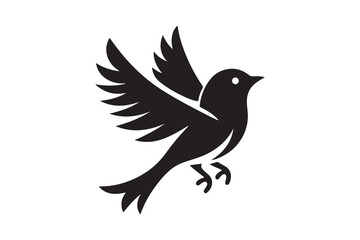 Bird silhouette vector with white background