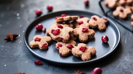 Cranberry dog cookies  Valentines day treats for your canine friends  Baked cranberry puppy biscuits : Generative AI