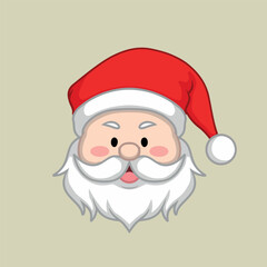 illustration art cute santa head claus sticker design