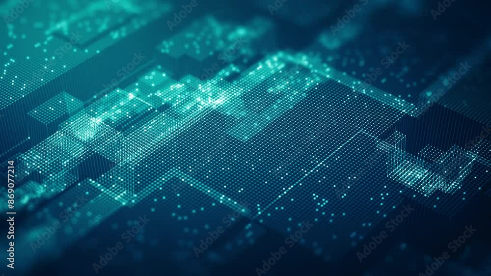 Poster big data technology background. motion of digital data flow. transferring of big data. artificial in