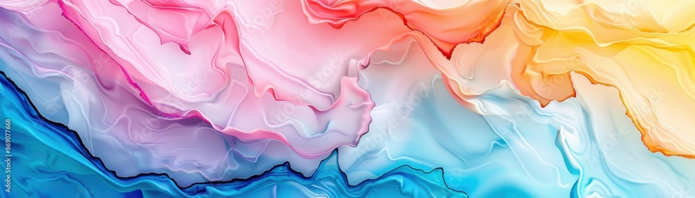 Poster vibrant abstract background with flowing pastel colors blending seamlessly, creating a mesmerizing a