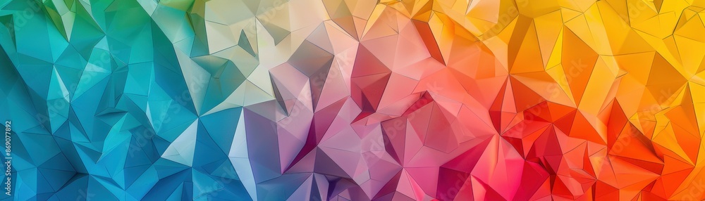Poster vibrant geometric abstract background with colorful polygonal shapes creating a modern and dynamic v