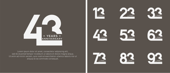 anniversary logo style set with white color can be use for celebration moment