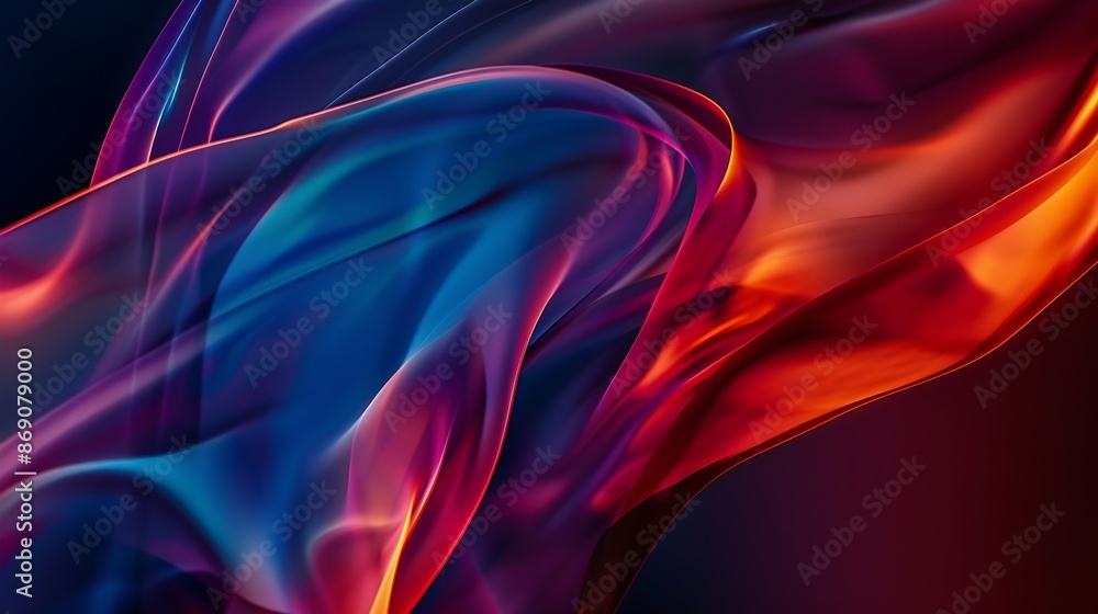 Leinwandbilder ethereal abstract design featuring a blend of iridescent colors refracting through a 3d glass textur