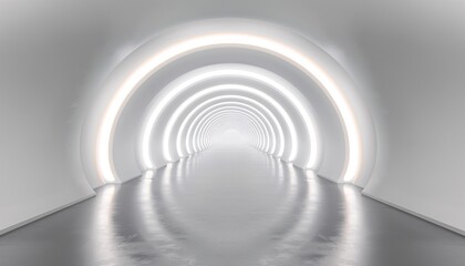 Obraz premium White abstract 3D room technology space.