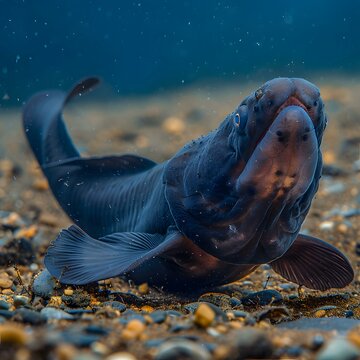 Black Dragonfish on the Ocean Floor