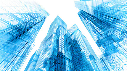 Fototapeta premium High-Rise Building Blueprinting, blueprinting for high-rise building projects with an image featuring architects and structural engineers designing skyscrapers and tall structures