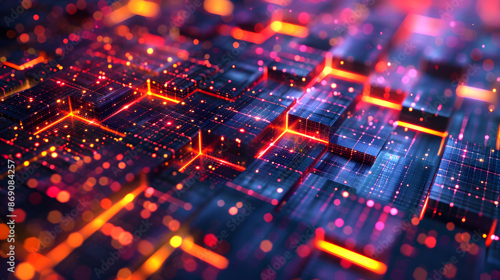 Poster modern digital abstract 3d background. can be used in the description of network abilities, technolo
