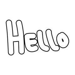 Hand drawn hello text