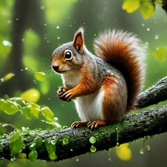 Obraz premium squirrel on a tree