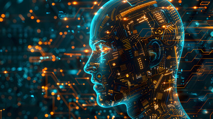 transformation technology innovation background illustration artificial intelligence, learning automation, robotics internet transformation technology innovation background