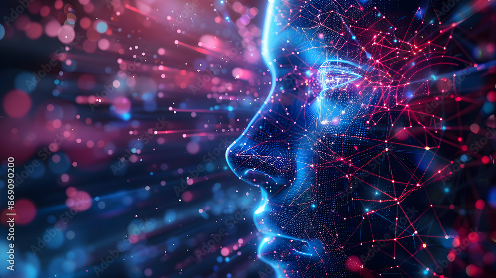 Poster transformation technology innovation background illustration artificial intelligence, learning autom