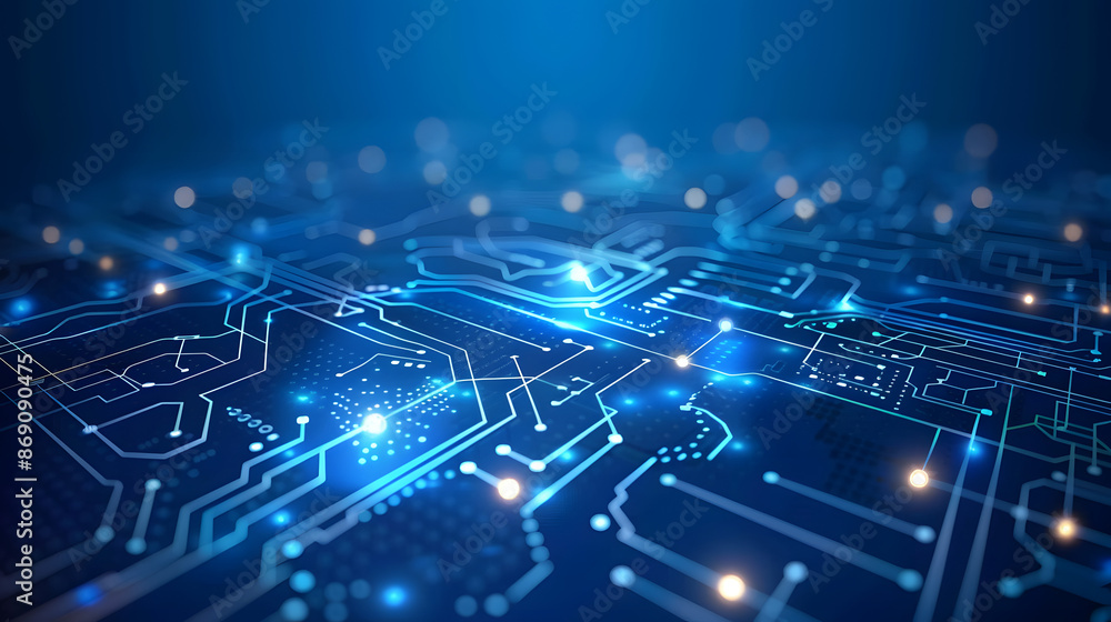Poster vector abstract futuristic circuit board and mesh line, illustration high computer and communication