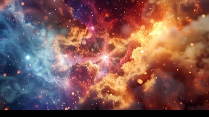 Animation view to travelling across the universe in moving
