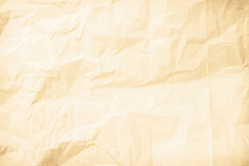 Old paper vintage texture surface for background. Recycle pale brown paper crumpled texture, Cream color recycled kraft paper.