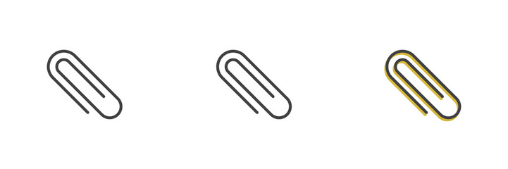 Paper clip different style icon set