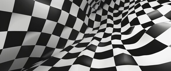 Obraz premium Monochromatic Geometric Pattern With Optical Illusion Effects , Wallpapers HD, Background