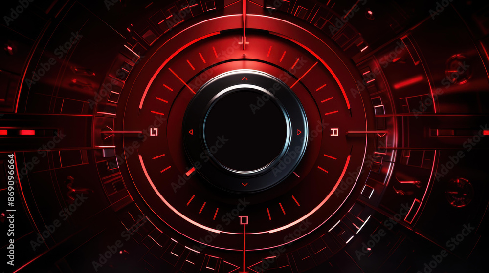 Poster enhance security with a red glowing cybersecurity lock to protect your data in the darkness.