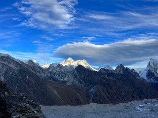 The Mt. Everest, Lhotse and Makalu on the EBC hiking trip