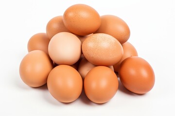 Close-up of a Pile of Brown Eggs