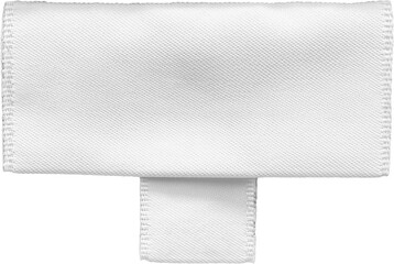 White blank clothing tag label isolated on white background