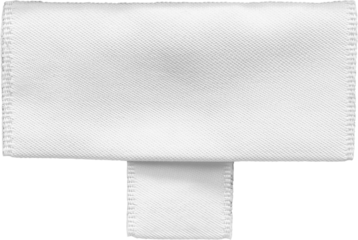 White blank clothing tag label isolated on white background