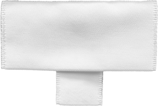 White blank clothing tag label isolated on white background