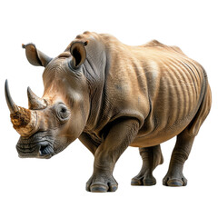 Fototapeta premium Rhinoceros isolated on a transparent background for web banner