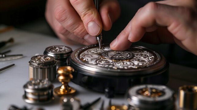 A voyage through time reveals an engraver crafting a timepiece with stellar precision and dedication.