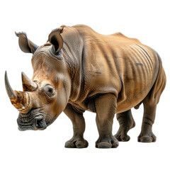Obraz premium Rhinoceros isolated on a transparent background for web banner