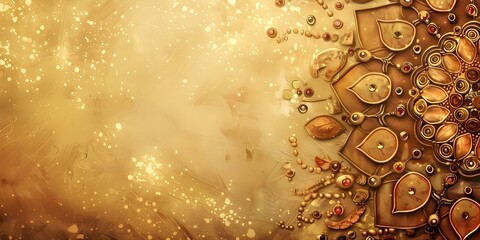 Indian wedding card with golden vintage retro style background for traditional celebrations. Concept Wedding Cards, Golden Vintage, Retro Style, Traditional Celebrations, Indian Wedding