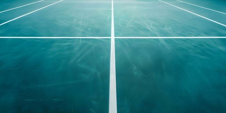 Aesthetic tennis court intersection with copy space for sports articles promotions. Concept Sports & Fitness, Aesthetics, Tennis Court, Copy Space, Promotion