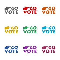 Go vote icon isolated on white background. Set icons colorful