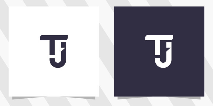 letter tj jt logo design vector