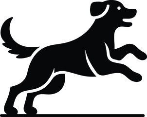 vector, isolated black silhouette of a dog