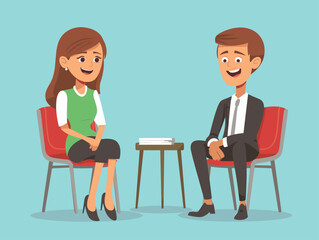 Obraz premium Positive Body Language and Non-Verbal Cues: Maintaining Confidence in Interviews Through Eye Contact, Smiles, and Assertive Posture