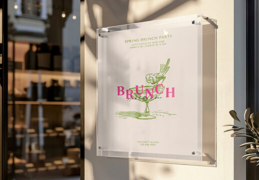 Acrylic Shop Sign Mockup With Generative AI