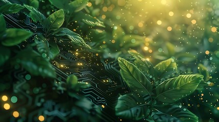 Fototapeta premium Enchanted Forest of Digital Nature