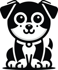 vector, isolated black silhouette of a dog